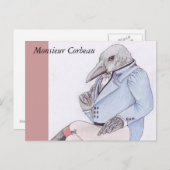Monsieur Corbeau Postcard Postkarte (Vorne/Hinten)