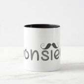 MONSIEUR Fun Französisches Zitat & Mustache Tasse (Zentrum)