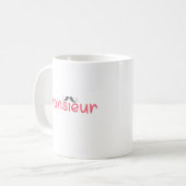 MONSIEUR Fun French Quote & Mustache - Red Kaffeetasse (Vorderseite Links)