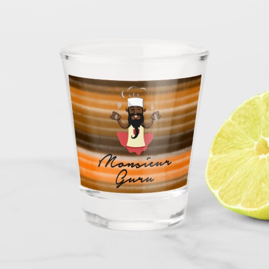 Monsieur Guru 4 Schnapsglas (Vorderseite)