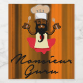 Monsieur Guru Weinetikett (Einzelnes Label)