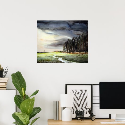 MONSOON LANDSCAPE & WASSERFARBEN POSTER (Heimbüro)