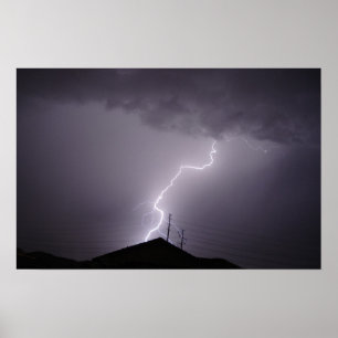 Monsoon Lightning Bolt, Arizona Poster