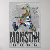 Monstah Dunk Dinosaur Basketball Poster (Vorne)