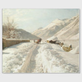 Monsted - Winter in Ponte-Campovasto, Schweiz Geschenkpapier (Flach)