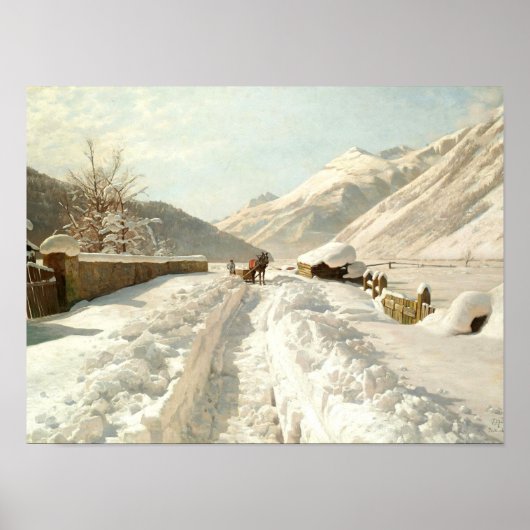 Monsted - Winter in Ponte-Campovasto, Schweiz Poster (Vorne)