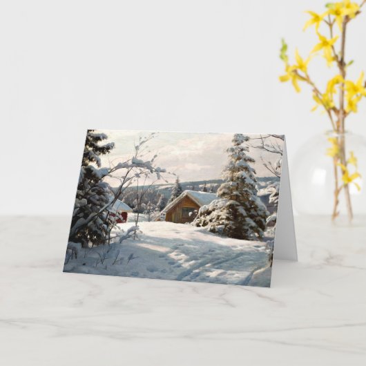 Monsted - Winter-Landschaft in Solbelyst Karte (Gelbe Blume)