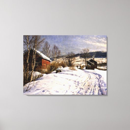 Monsted - Winterlandschaft in Lillehammer Leinwanddruck (Vorderseite)