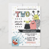 Monster 2 Jahre alt Einladung zum Geburtstag (Vorderseite)