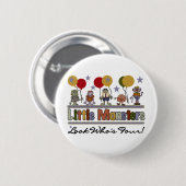 Monster 4. Geburtstag Tshirts und Geschenke Button (Vorne & Hinten)