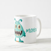 Monster/Alien/Cartoon/Blau Kaffeetasse (VorderseiteRechts)