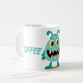 Monster/Alien/Cartoon/Blau Kaffeetasse (Vorderseite Links)