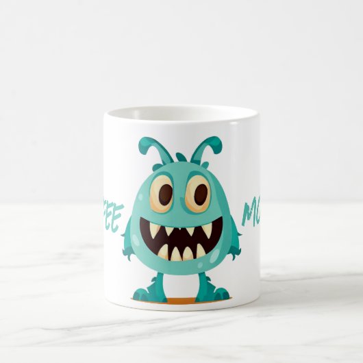Monster/Alien/Cartoon/Blau Kaffeetasse (Mittel)