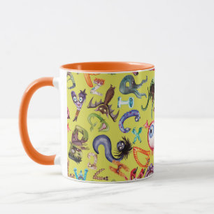 Monster-Alphabet-Kindermuster Tasse