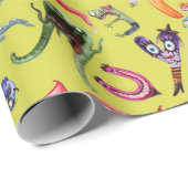 Monster-Alphabet-Muster Geschenkpapier (Rolleneckpunkt)
