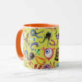 Monster-Alphabet-Muster Tasse (Vorderseite Links)