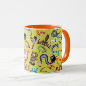 Monster-Alphabet-Muster Tasse (VorderseiteRechts)