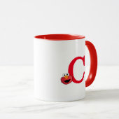 Monster am Ende dieser Geschichte | Elmo Monogram  Tasse (VorderseiteRechts)