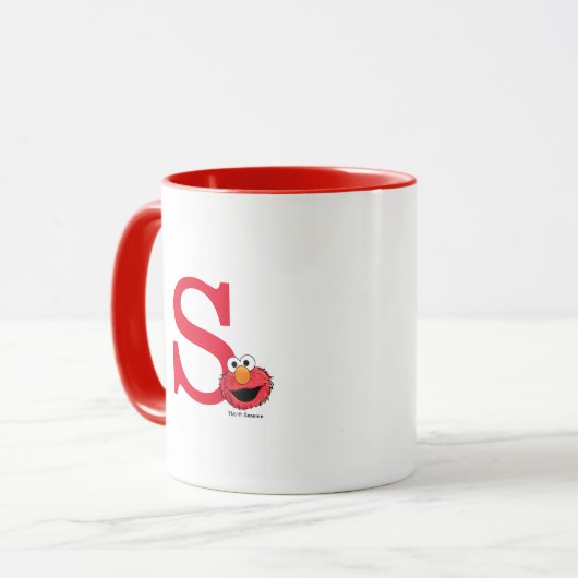 Monster am Ende dieser Geschichte | Elmo Monogram  Tasse (Vorderseite Links)