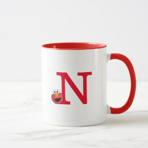 Monster am Ende dieser Geschichte Elmo Monogram Tasse