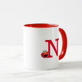 Monster am Ende dieser Geschichte | Elmo Monogram Tasse (VorderseiteRechts)