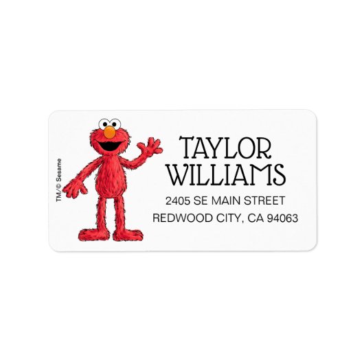 Monster am Ende dieser Geschichte | Süsse Elmo Adressaufkleber (Vorne)