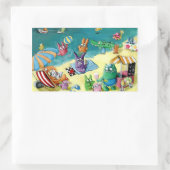 Monster am Strand Rechteckiger Aufkleber (Tasche)