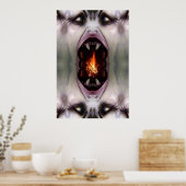 Monster an der Feuerstelle Poster (Küche)