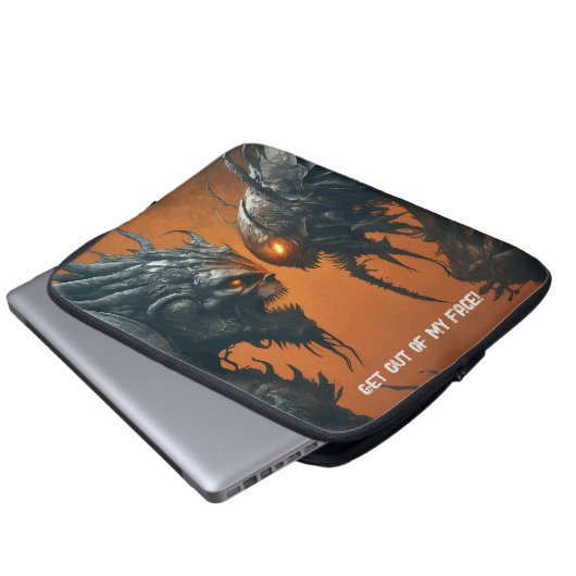 Monster Angry Face-Off Laptopschutzhülle (Vorne Knopf)