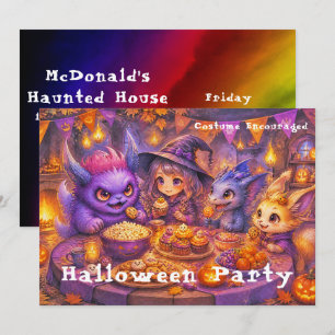 Monster auf der Halloween-Party-Tafel Einladung