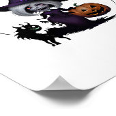 Monster auf Halloween-Aufkleber Poster (Ecke)