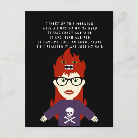 Monster auf meinem Kopf Postkarte (Vorderseite)