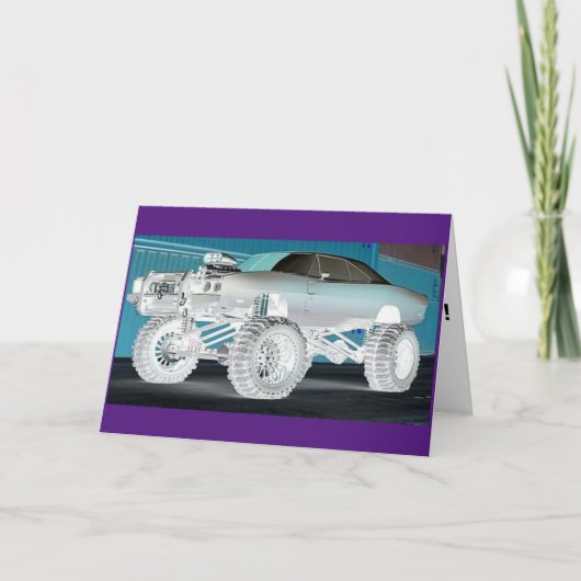 MONSTER AUTO-GEBURTSTAGSKARTEN KARTE (Vorderseite)