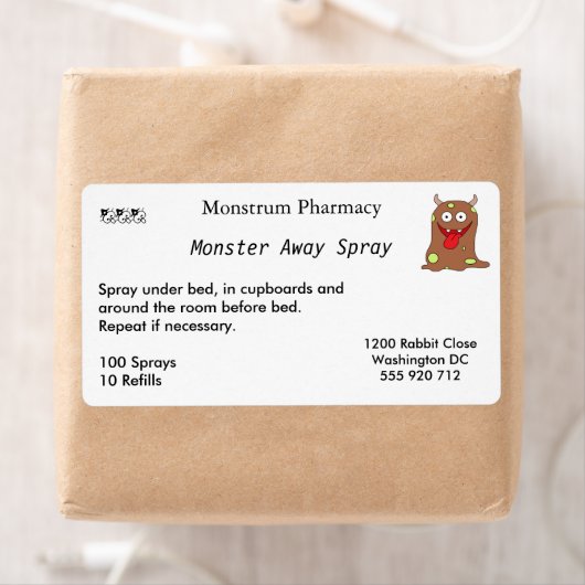 Monster Away Spray Labels groß (Insitu)