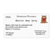 Monster Away Spray Labels groß (Vorne)