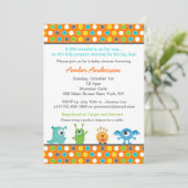 Monster-Babyparty-Einladungen Einladung (Stehend Vorderseite)