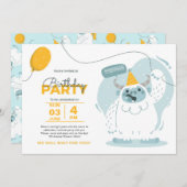 Monster Bash! Duotone Geburtstagseinladung Einladung (Vorne/Hinten)