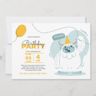 Monster Bash! Duotone Geburtstagseinladung Einladung