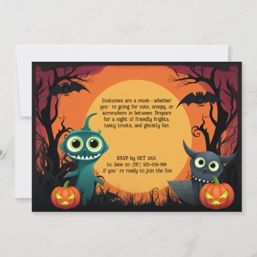 👻 Monster Bash! Einladung (Rückseite)