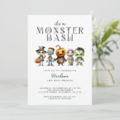 Monster Bash Frankenstein Halloween-Party Einladung (Stehend Vorderseite)