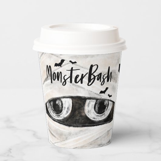 Monster Bash Fun Spooky Mummy Halloween Party Pappbecher (Vorderseite)