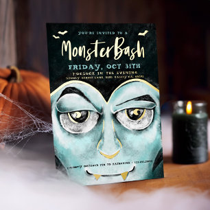 Monster Bash Fun Spooky Vampire Halloween-Party Folieneinladung