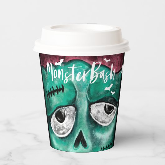 Monster Bash Fun Zombie Vampire Halloween Party Pappbecher (Vorderseite)