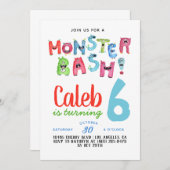 Monster Bash Geburtstag Einladung (Vorne/Hinten)