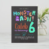 Monster Bash Geburtstagseinladung Einladung (Stehend Vorderseite)