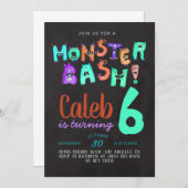 Monster Bash Geburtstagseinladung Einladung (Vorne/Hinten)