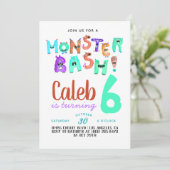 Monster Bash Geburtstagseinladung Einladung (Stehend Vorderseite)