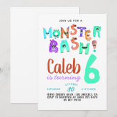 Monster Bash Geburtstagseinladung Einladung (Vorne/Hinten)