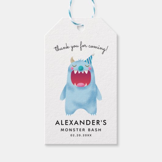 Monster Bash Geburtstagsparty Begeistertags Tags Geschenkanhänger (Vorderseite)