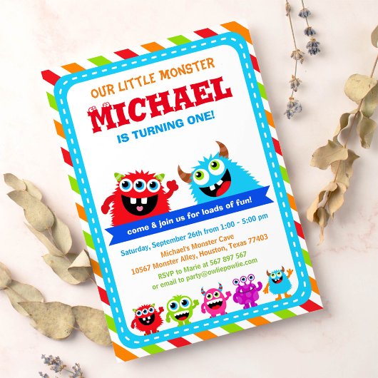 Monster Bash Geburtstagsparty Einladung